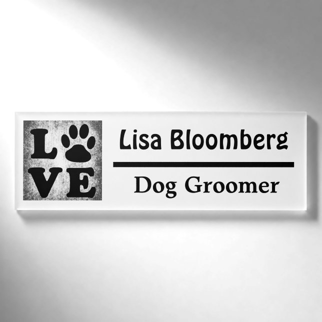 Badge D'identification Étiquette de nom de Groomer de chien personnalisée (Devant)
