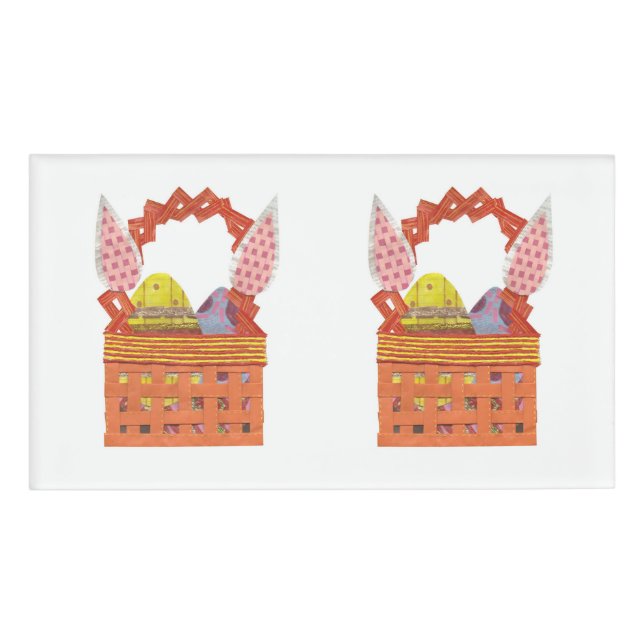 Badge D'identification Étiquette de nom de panier de Pâques (Devant)