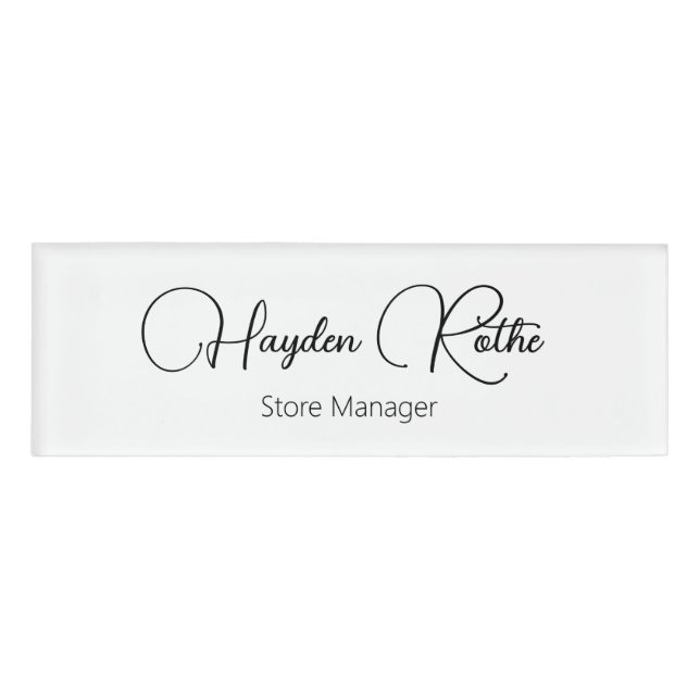 Badge D'identification Étiquette de nom d'employé du personnel du script  (Devant)