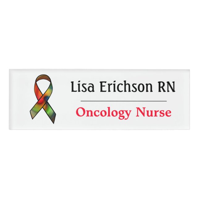 Badge D'identification Étiquette de nom d'infirmière d'oncologie (Devant)