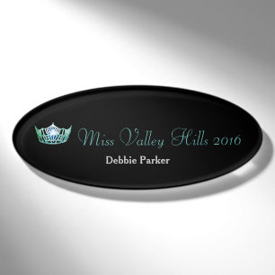 Badge D'identification Étiquette de nom personnalisé ovale Miss America S