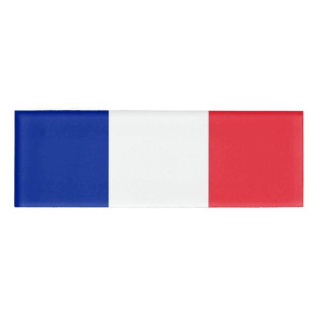 Badge D'identification Étiquette du nom du drapeau de la France (Devant)