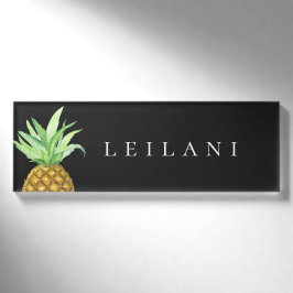 Badge D'identification Étiquette nommée personnalisée par île d'ananas