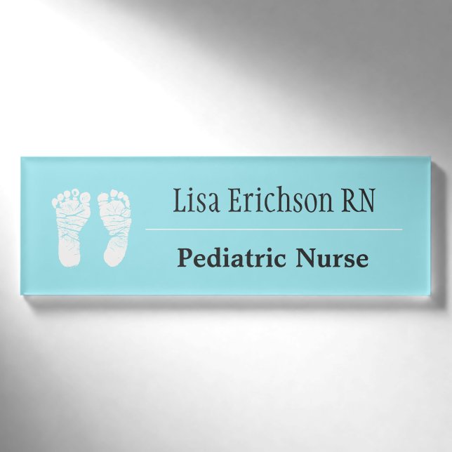 Badge D'identification Étiquette pédiatrique de nom d'infirmière (Devant)