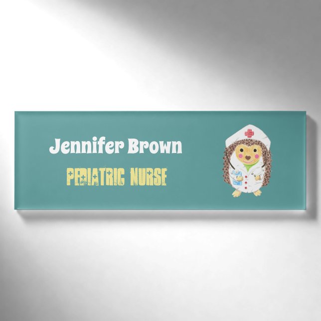 Badge D'identification Étiquette pédiatrique de nom d'infirmière du (Devant)