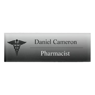 Badge D'identification Étiquette personnalisée de nom de pharmacien