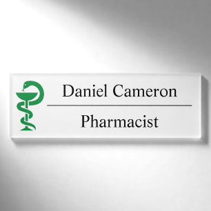 Badge D'identification Étiquette personnalisée de nom de pharmacien