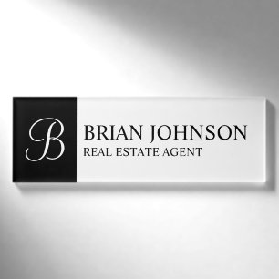 Badge D'identification Étiquette professionnelle personnalisée Monogramme