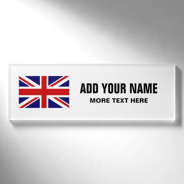Badge D'identification Étiquettes nommées personnalisées par drapeau (Devant)