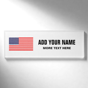 Badge D'identification Étiquettes nommées personnalisées patriotiques