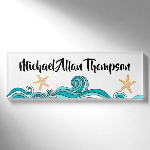 Badge D'identification Étoiles de mer et étiquette nommée personnalis