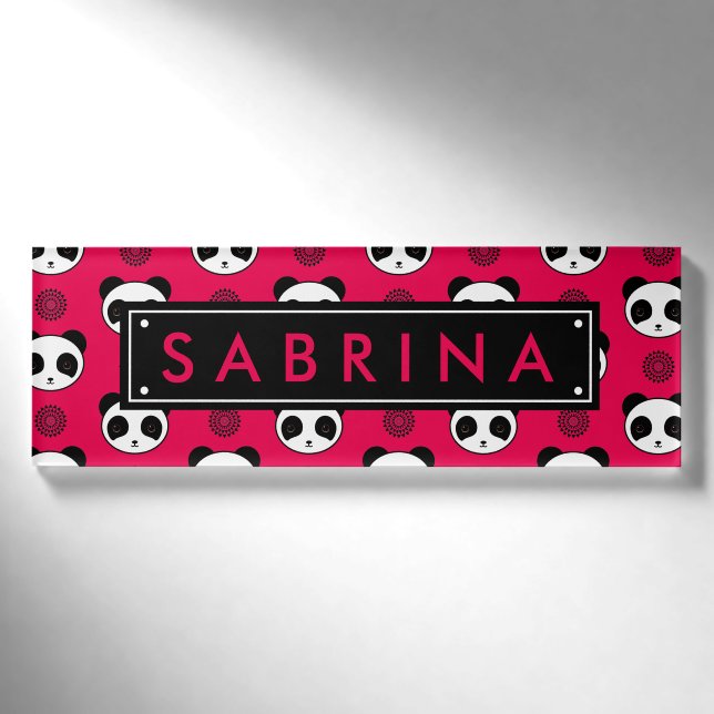 Badge D'identification Étonnant Kawaii Panda Mandala Motif (Devant)