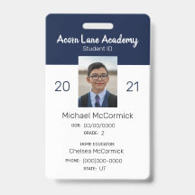 Badge d'identification étudiant de l'école à la ma