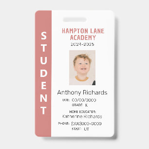 Badge d'identification étudiant école à la maison 