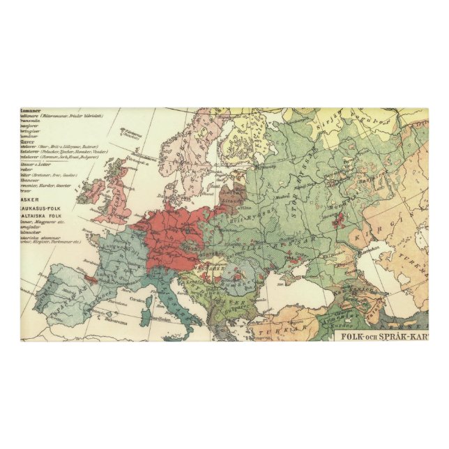 Badge D'identification Europe Carte Pays Antique Mondiale (Devant)