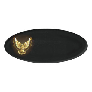 Badge D'identification Faux Gold Foil Peace Dove en noir