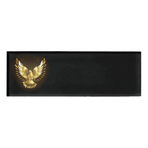 Badge D'identification Faux Gold Foil Peace Dove en noir