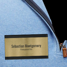 Badge D'identification Faux Metallic Professional Brossé Gold Texte noir