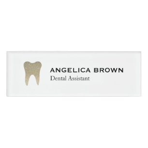 Badge D'identification Faux Parties scintillant Dental Assistant Nom Bali