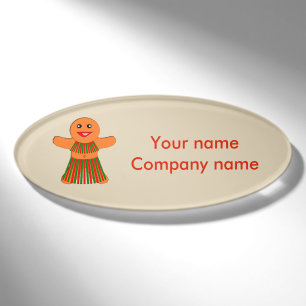 Badge D'identification Fête de Noël Femme de pain d'épices