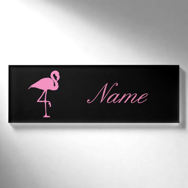 Badge D'identification Flamant rose rose Thunder_Cove (Devant)