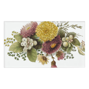 Badge D'identification Fleur de chrysanthème mère florale