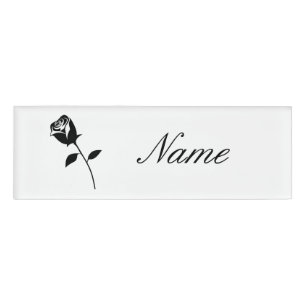 Badge D'identification Fleur de Saint-Valentin noire Thunder_Cove