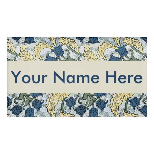 Badge D'identification Floral Blue Flowers Lily Valley Répétition (Devant)