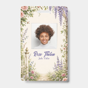 Badge d'identification floral personnalisé pour ja