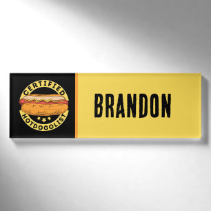 Badge D'identification Fournisseurs Hotdog cool ou Business