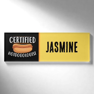 Badge D'identification Fournisseurs Hotdog cool ou Business