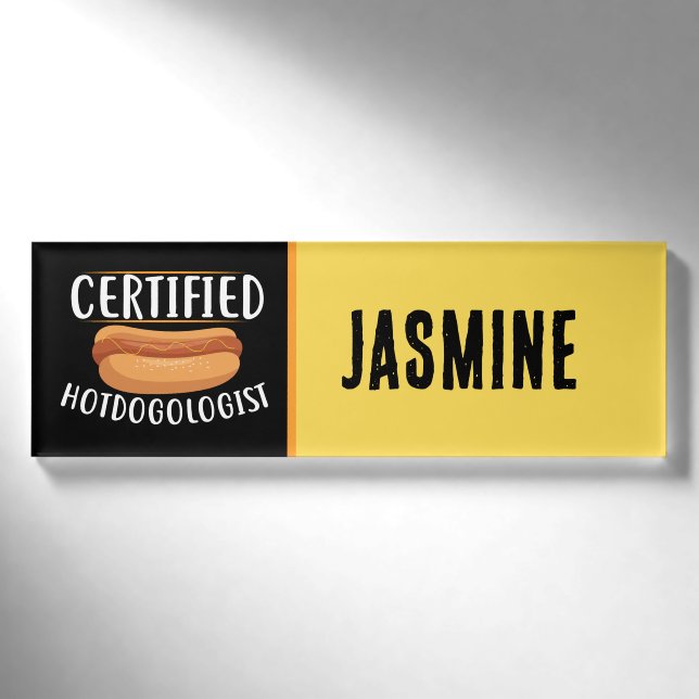 Badge D'identification Fournisseurs Hotdog cool ou Business (Devant)