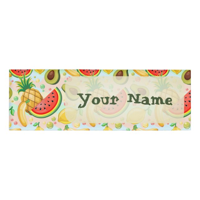 Badge D'identification Fruits d'été frais Motif (Devant)