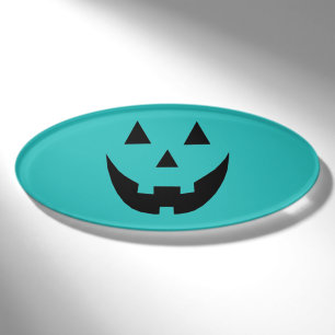 Badge D'identification Fun turquoise citrouille Jack-o'-lantern Halloween