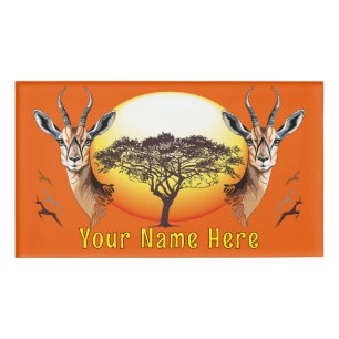 Badge D'identification Gazelle Antelope africaine animal sauvage