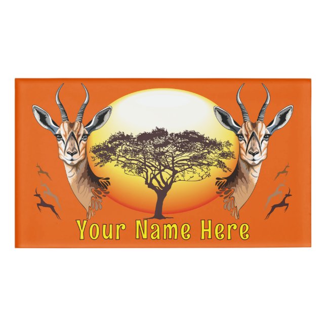 Badge D'identification Gazelle Antelope africaine animal sauvage (Devant)