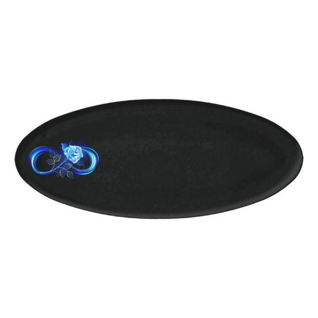 Badge D'identification Glowing infinity with blue rose (Devant)