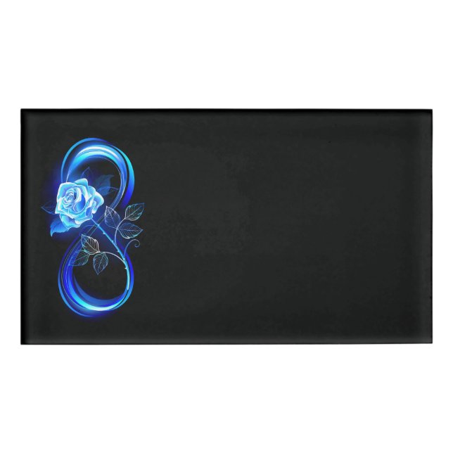 Badge D'identification Glowing infinity with blue rose (Devant)