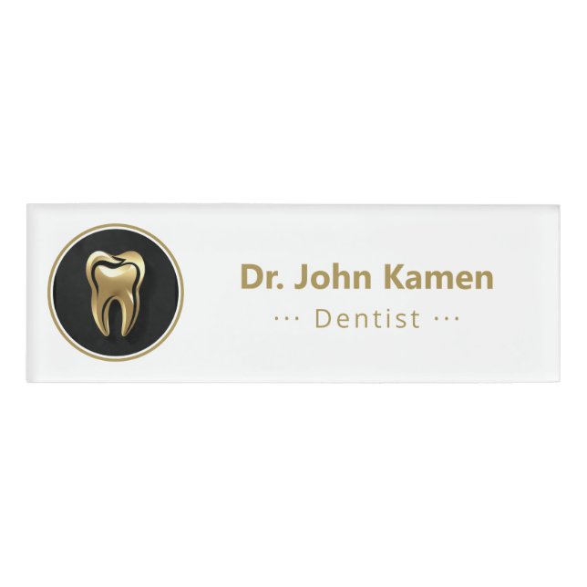 Badge D'identification Gold Dentist | Dents chanceux (Devant)