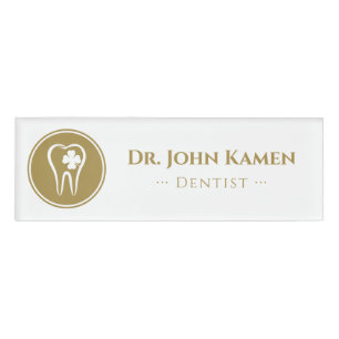 Badge D'identification Gold Dentist Dents chanceux