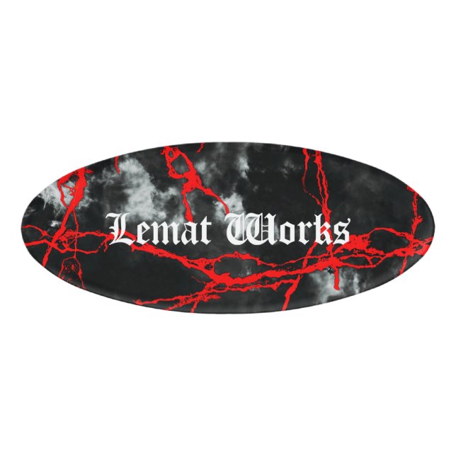 Badge D'identification Goth nocturne d'horreur - Noir et Blanc, Rouge (Devant)
