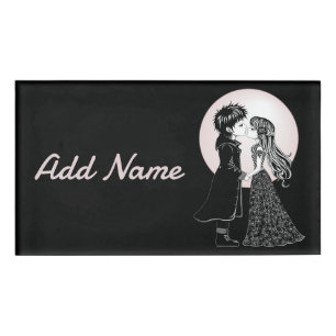 Badge D'identification Gothique Emo Enfants Kiss Valentine's Day