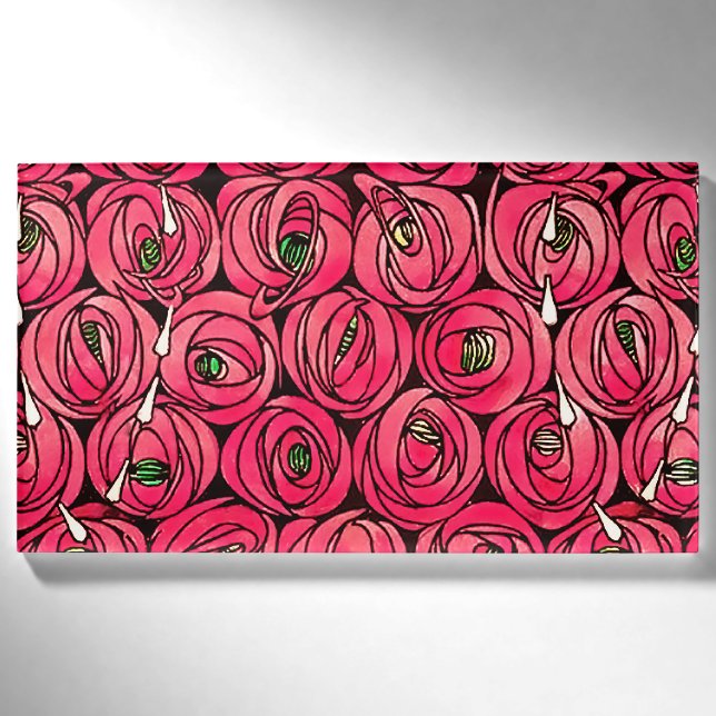 Badge D'identification Graphique rose Art Nouveau Rennie Macintosh (Devant)