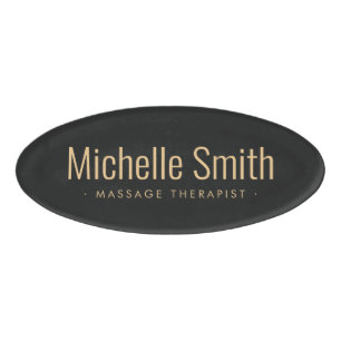 Badge D'identification Gris foncé moderne minimal