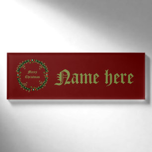 Badge D'identification Guirlande de Noël gothique personnalisée