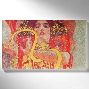 Badge D'identification Gustav Klimt Red Woman Gold Snake Peinture