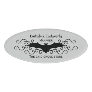 Badge D'identification Halloween élégant Conception de chauve-souris Va