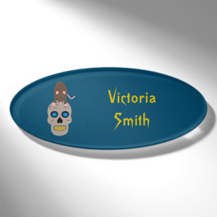 Badge D'identification Halloween gothique et crâne personnalisé