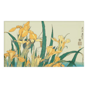 Badge D'identification Hokusai grasshopper et iris Japon