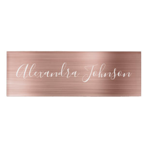Badge D'identification Huile d'or rose   Blush Pink Foil Moderne